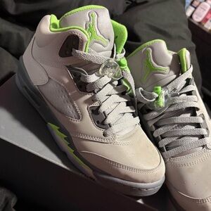 Jordan Kids Sneakers in Gray and Neon Green